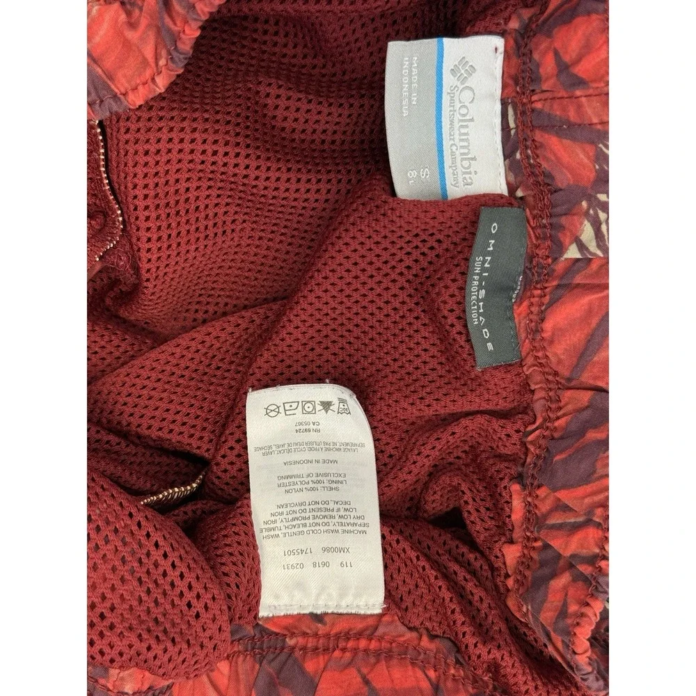 Columbia‎ PFG Swim Trunks Men S Red Print Water Bored Shorts 8